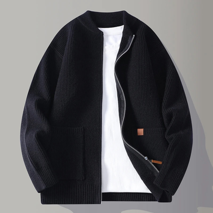 Men's Rib Knit Zip Cardigan
