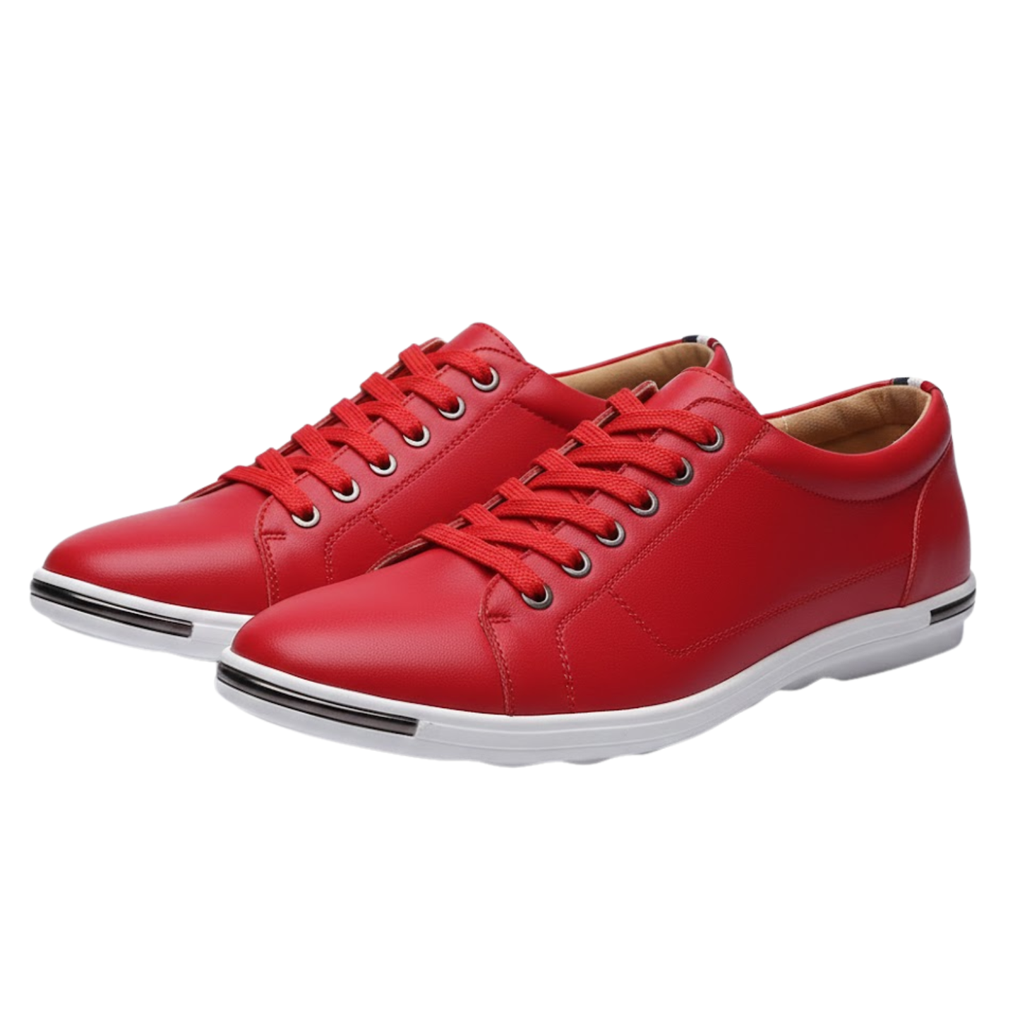 Comfortable Men's Leather Lace Up Sneakers