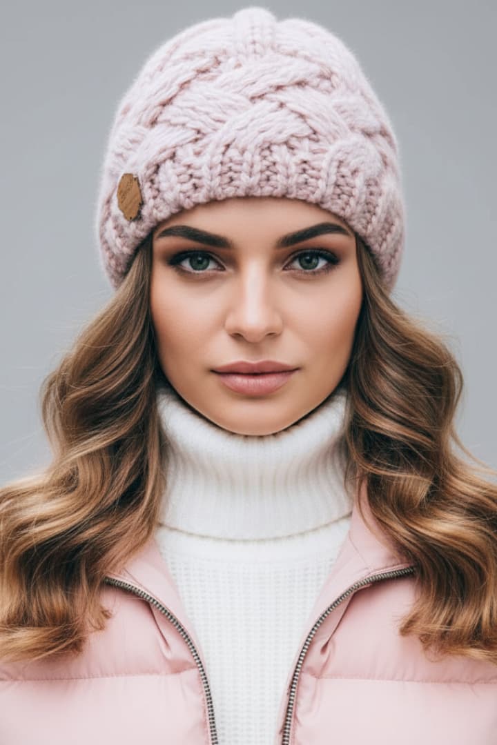 Women's Knit Beanie Thick Wool Folded Brim