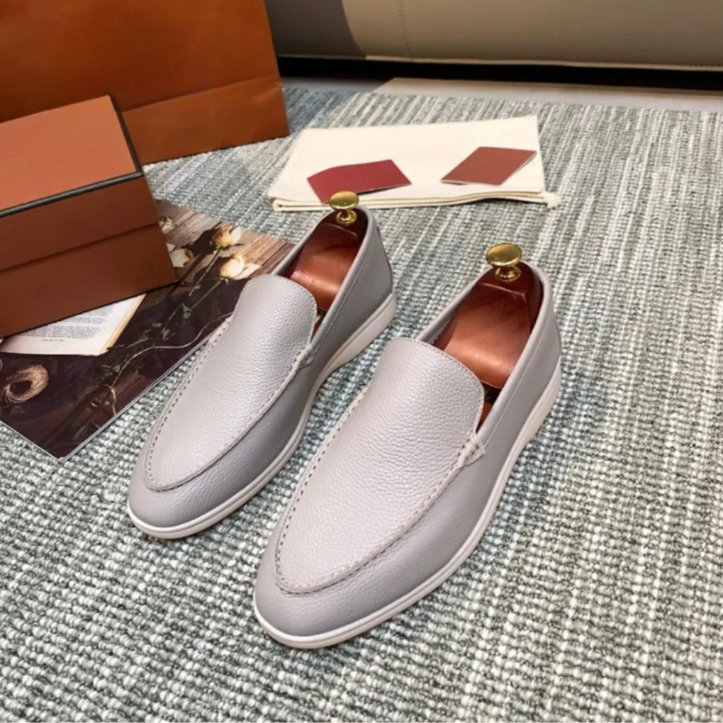 Ladies Loafers Elegant Leather Brown