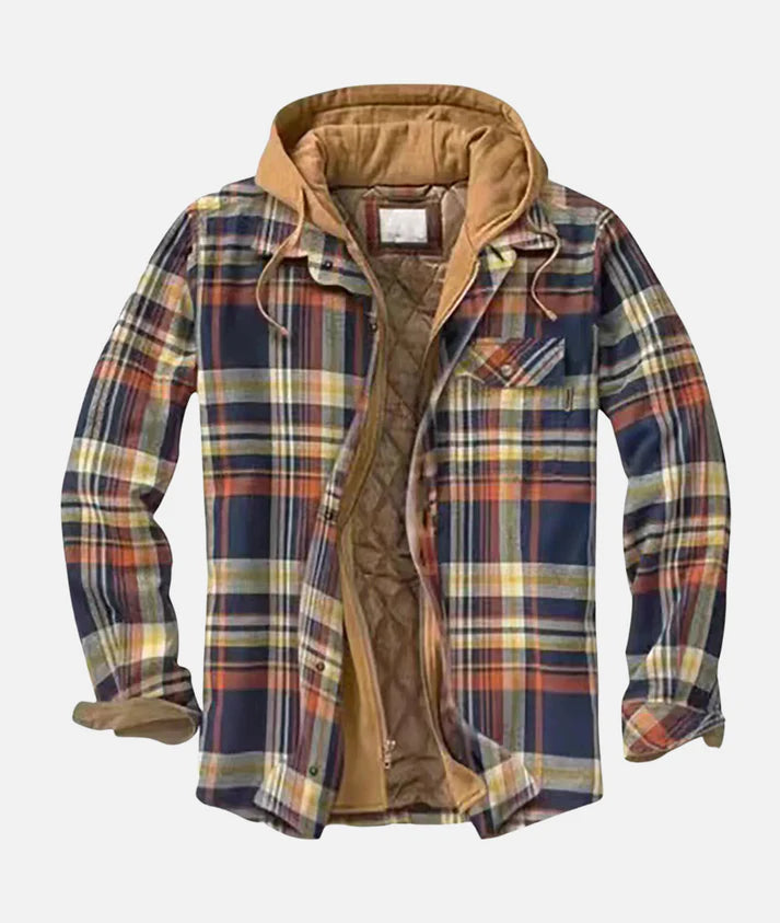 Quilted Lined Men's Insulated Hoodie Jacket