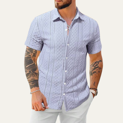 Men's Soft Textured Button Up Shirt