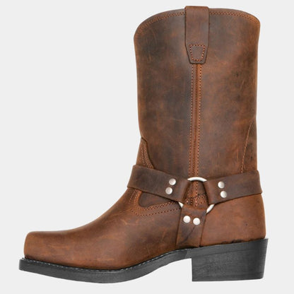 Ladies Low Heel Buckle Boots