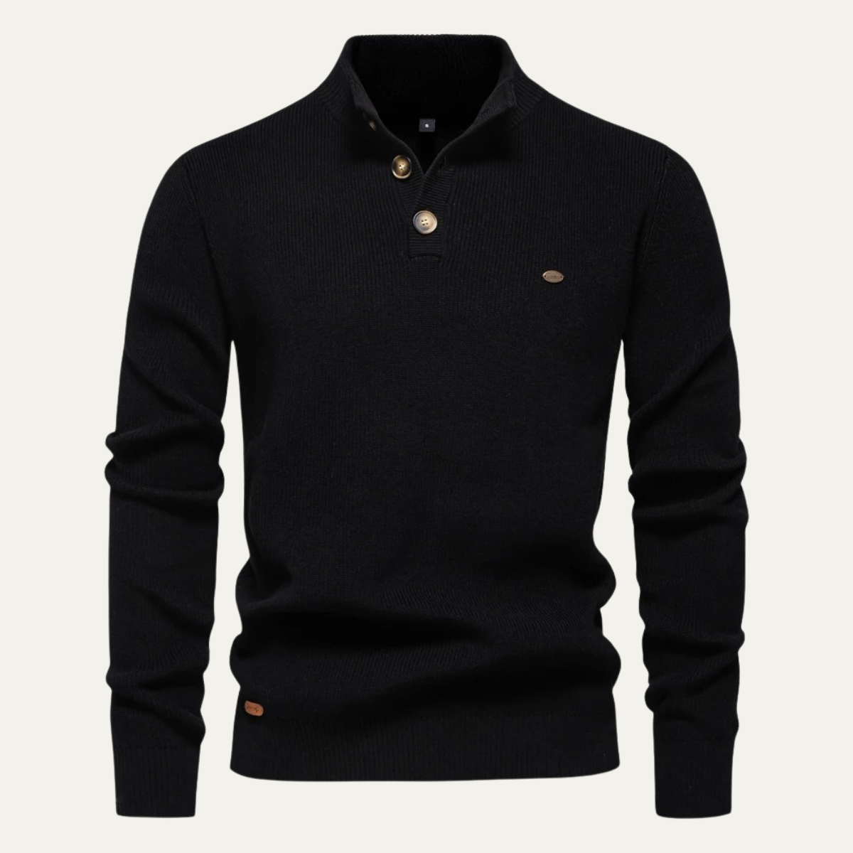 Vulcano Men's Turtleneck Sweater Mock Neck Button Up