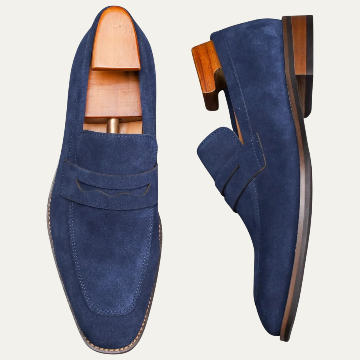 Men's Suede Penny Loafers Comfort Brown