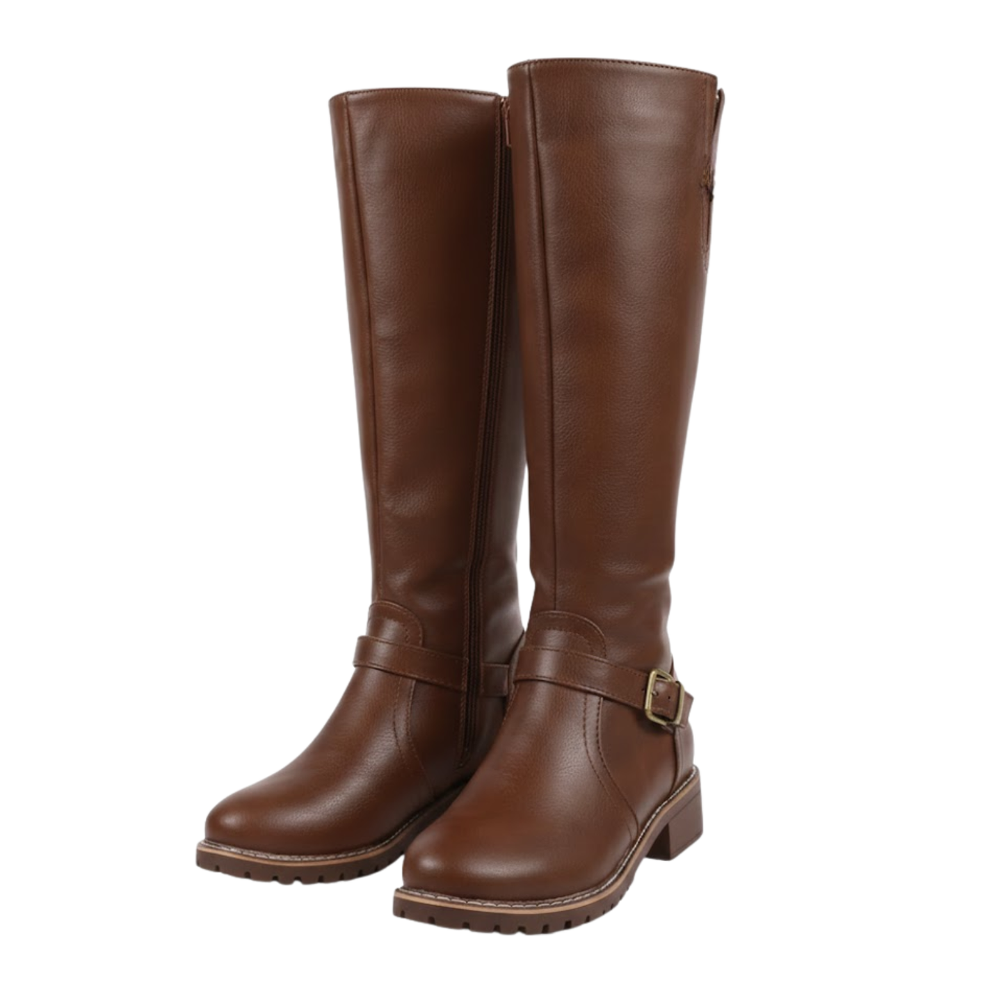 Tall Black Knee High Riding Boots Thick Heel