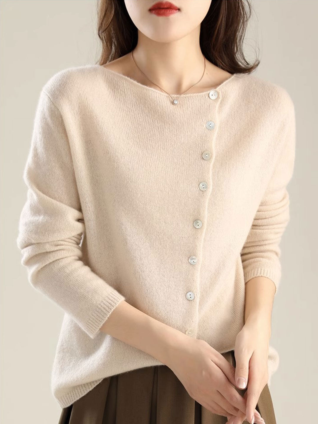 Women's V-Neck Cardigan Button Front