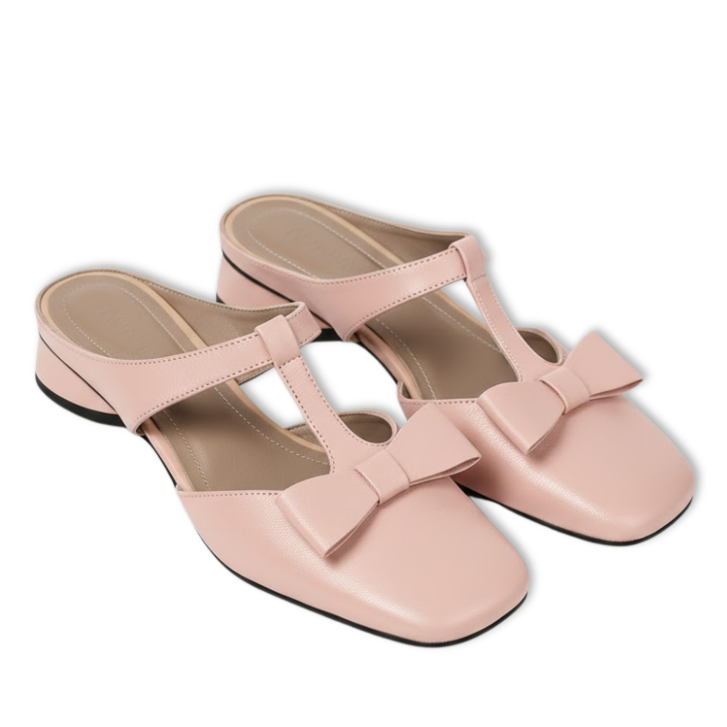 Glossy Black Buckle Slide Shoes