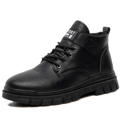 Men's Leather Ankle Boots Rugged Lace Up Outdoor