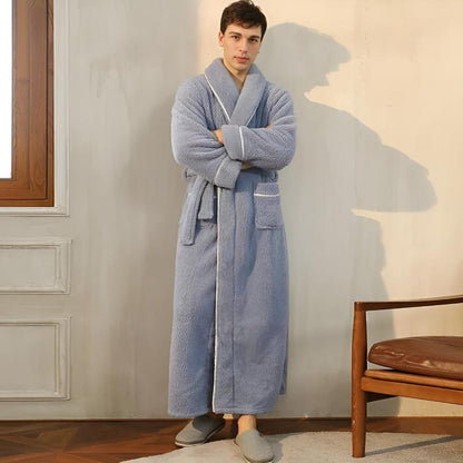 Soft Fleece Bathrobe Warm Comfortable