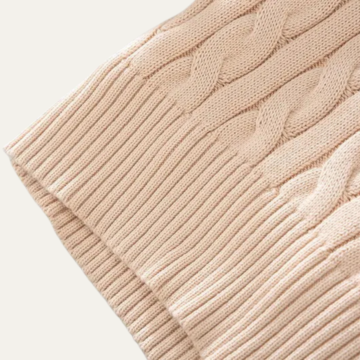 Men's Cotton Cable Knit Half Zip Sweater