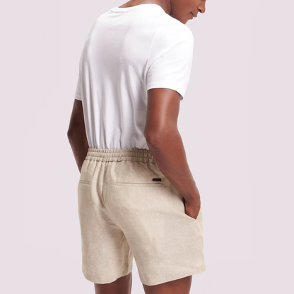Linton Men's Linen Shorts Tailored Summer Beige