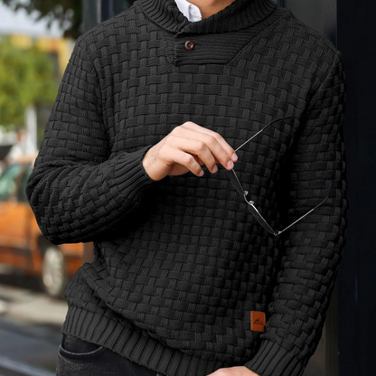 Men's Textured Knit Winter Sweater