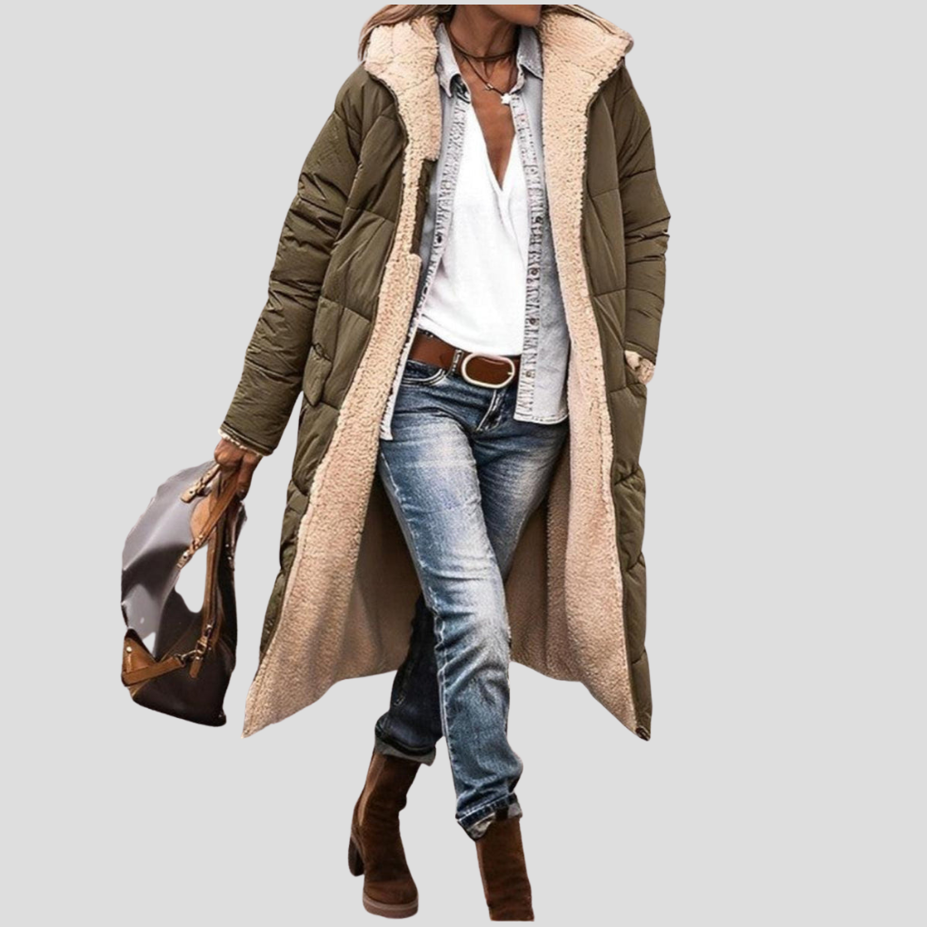 Women's Reversible Winter Coat Hooded Teddy Lining