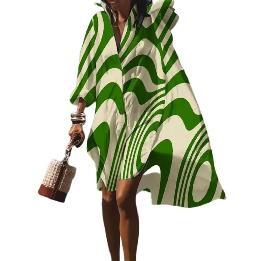 Women's Oversized Boho Print Summer Dress