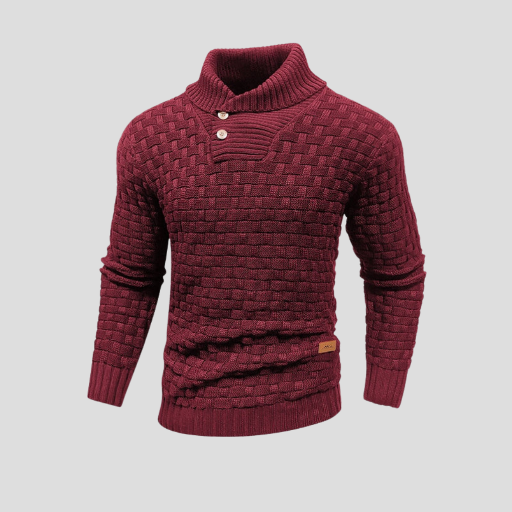 Men's Button-Up Half-Collar Sweater