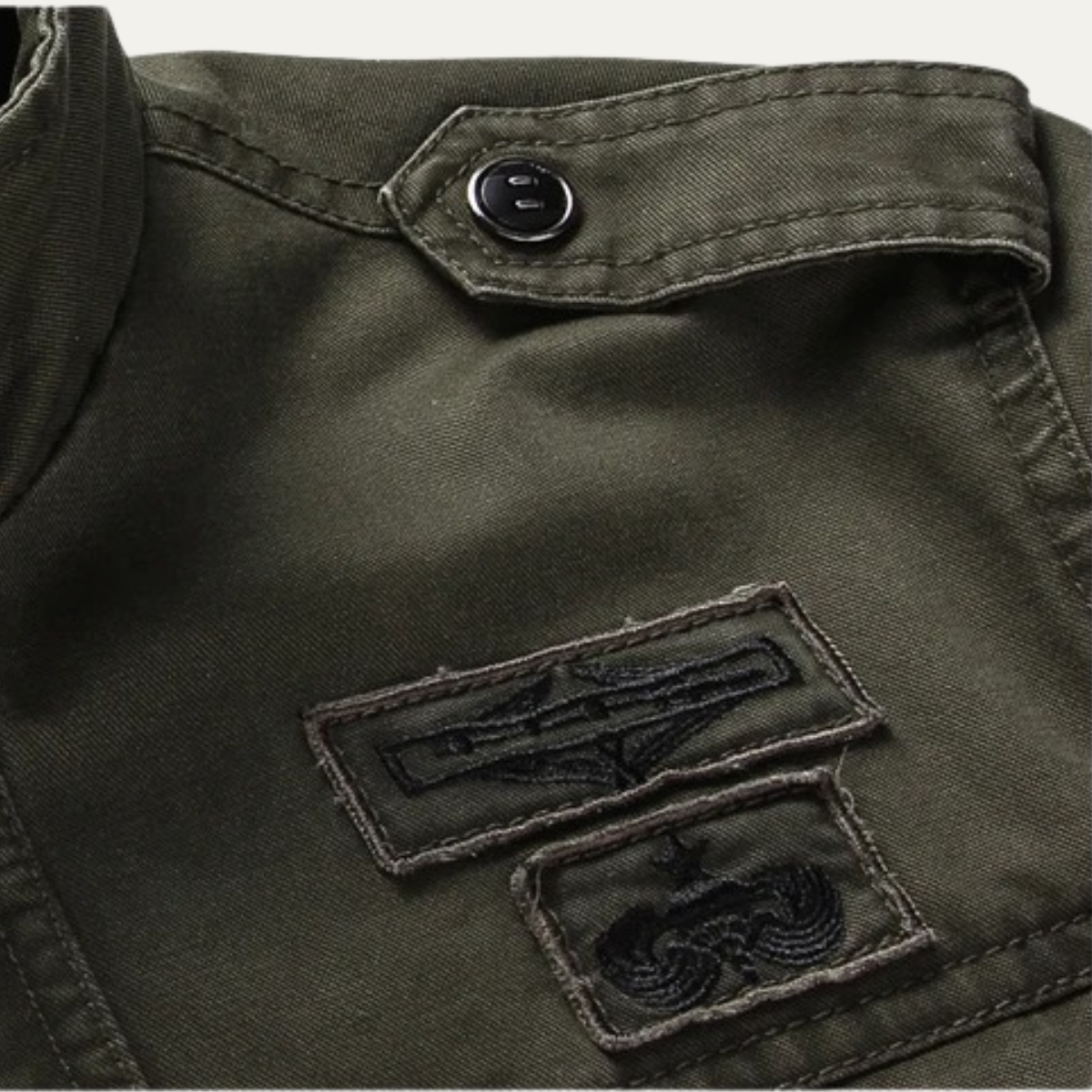 Men's Cotton Cargo Jacket With Pockets