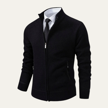 Men's Knit Zip Cardigan With Pockets