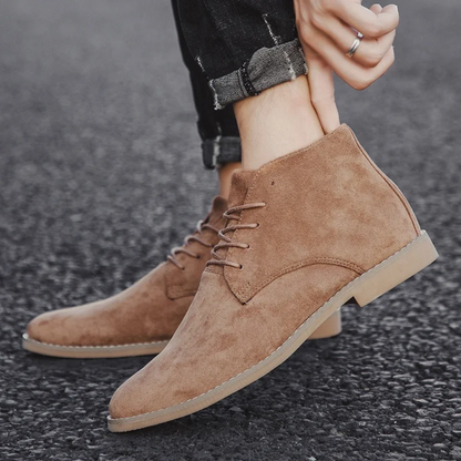 Men's Suede Ankle Boots Lace Up Casual Brown