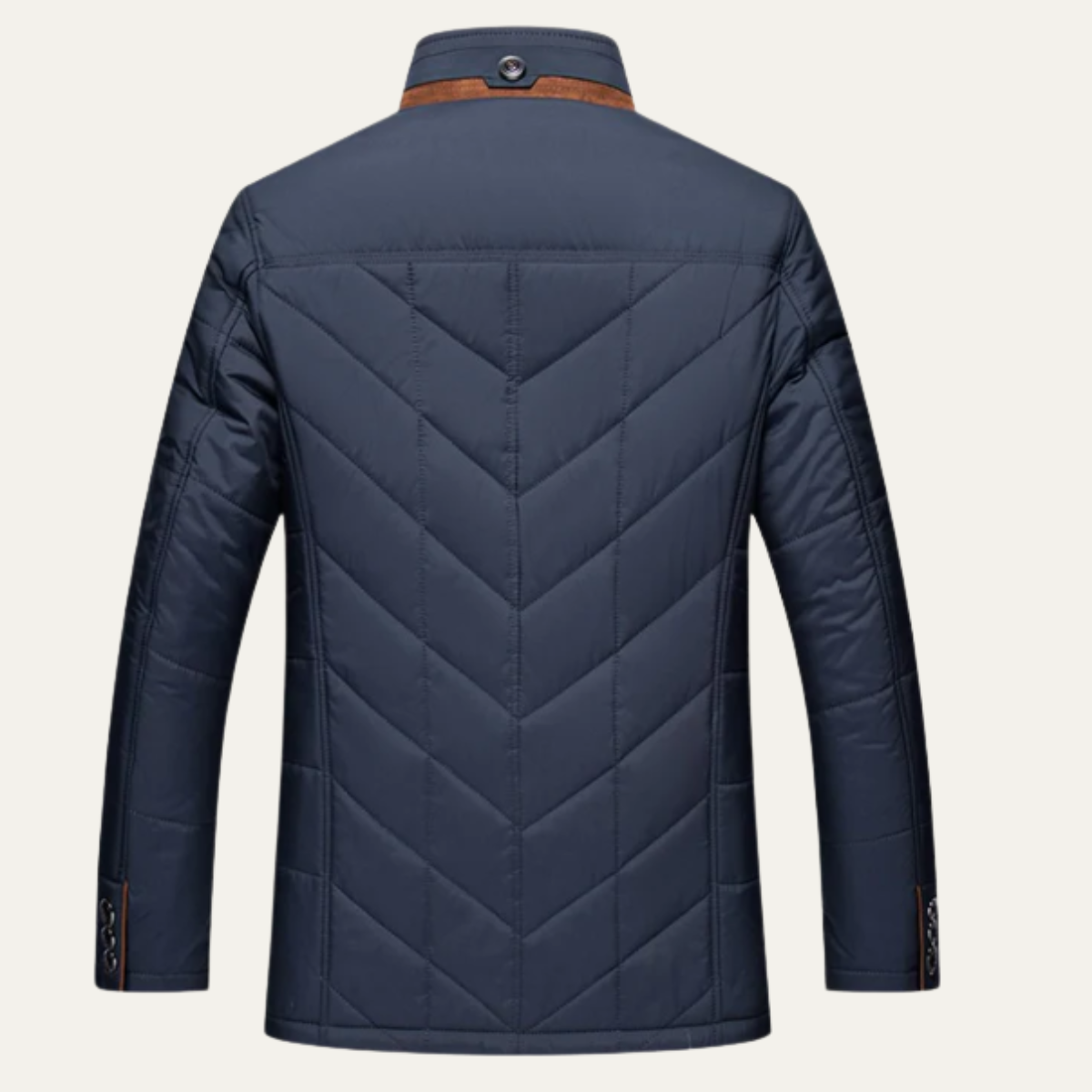 Men's Quilted Winter Jacket Padded Velvet Collar