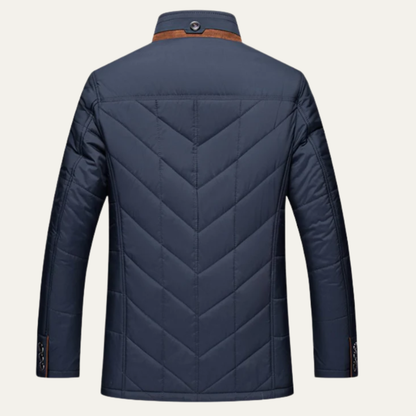 Men's Quilted Winter Jacket Padded Velvet Collar