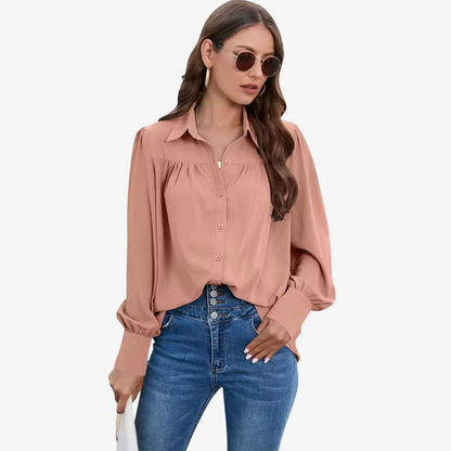 Women's Chiffon Blouse Lantern Sleeves