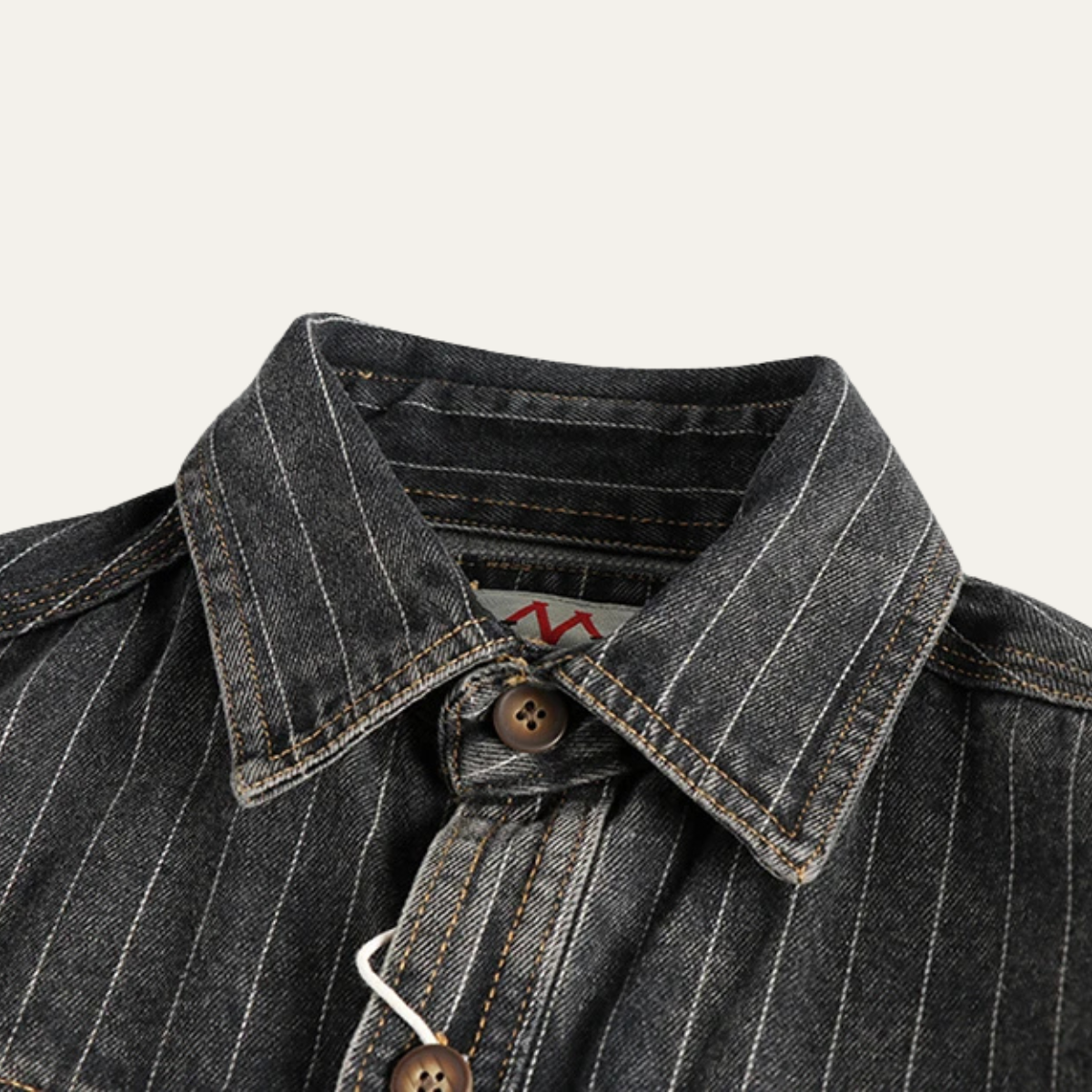 Men's Denim Shirt Jacket Striped Blue