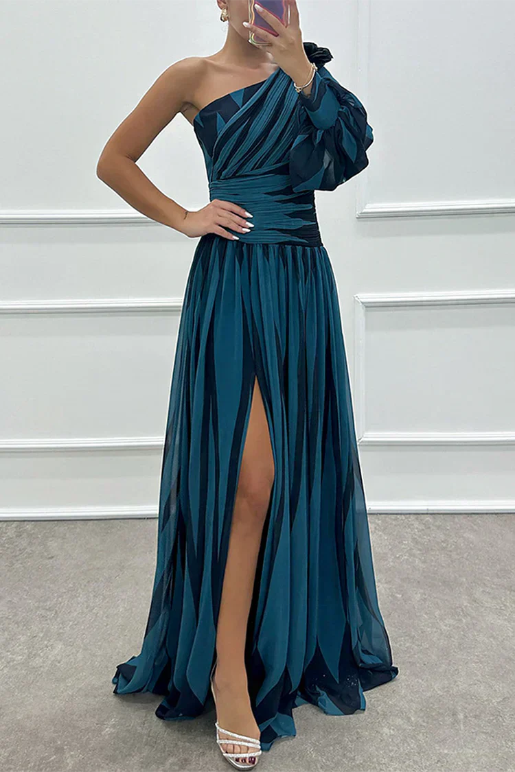 Elegant One Shoulder Floor Length Evening Dress
