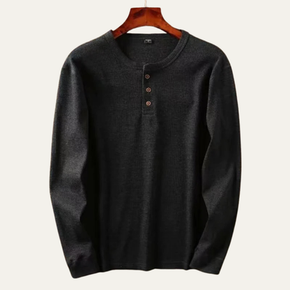 Men's Slim Fit Thermal Cotton Henley Shirt