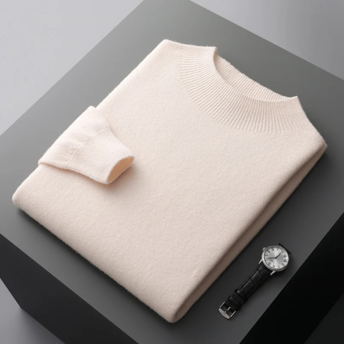 Men's Mock Neck Knit Sweater
