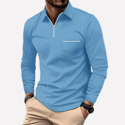 Men's Polo Shirt Long Sleeve With Pocket