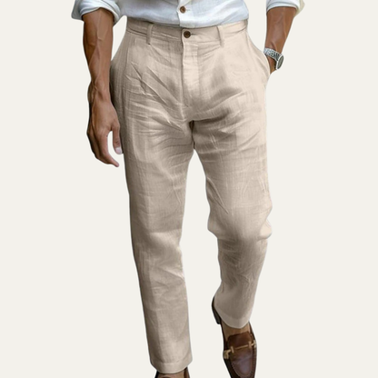 Men's Cotton Linen Ankle Pants