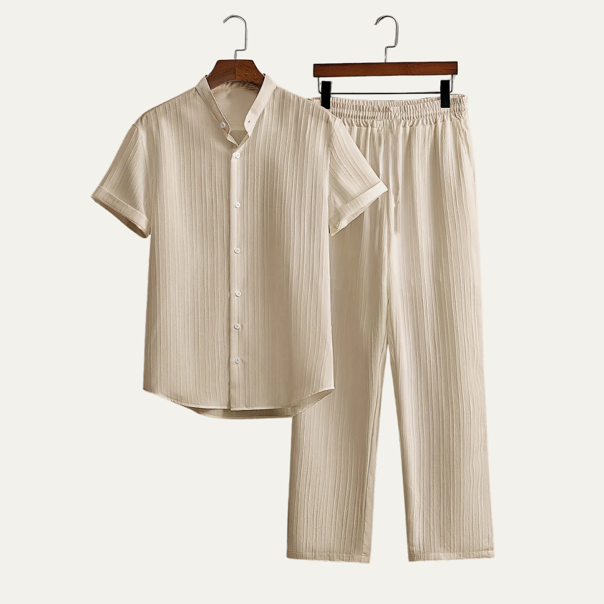 Men's Casual Short Sleeve Shirt Pants Set