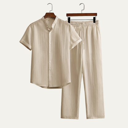 Men's Casual Short Sleeve Shirt Pants Set