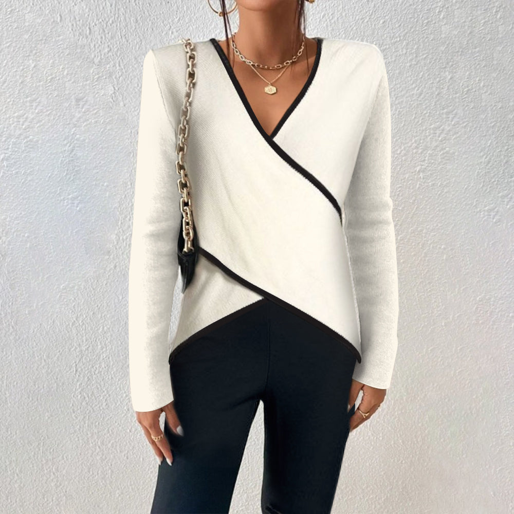 Women's Chic V-Neck Sweater Top - VibreMode