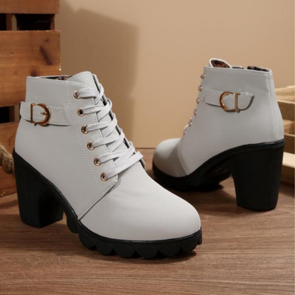 Women's Lace-Up Ankle Boots Chunky