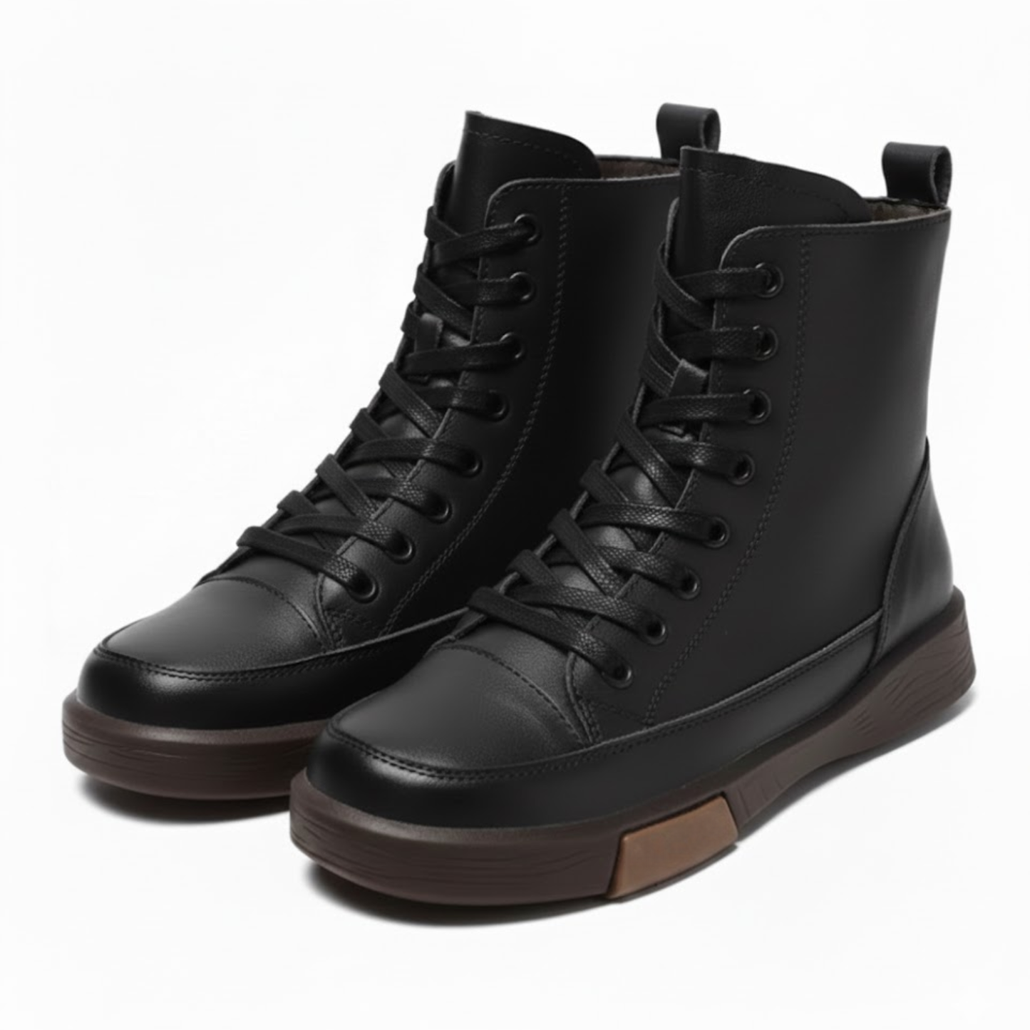 Authentic Leather Ankle Boots Warm Winter Flat Shoes