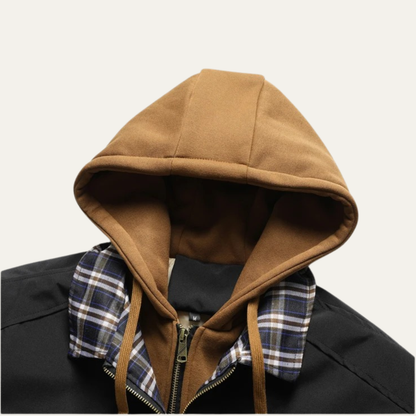 Men's Thick Fleece Bomber Hooded Jacket