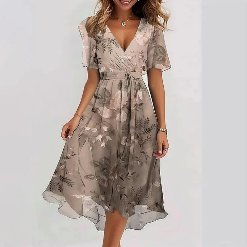 Women's Floral Knee Length Summer Dress