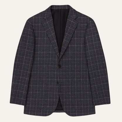 Men's Plaid Jacket Business Casual Wool Blend - VibreMode