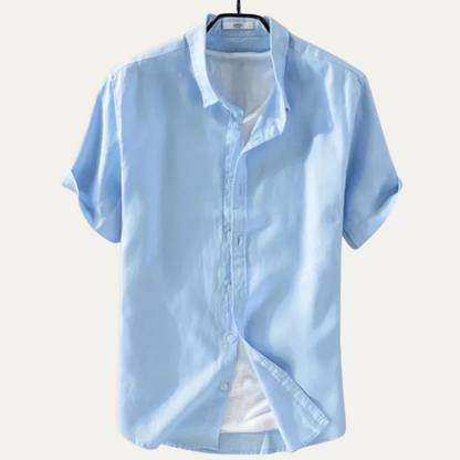 Montland Men's Cotton Linen Shirt Relaxed Fit
