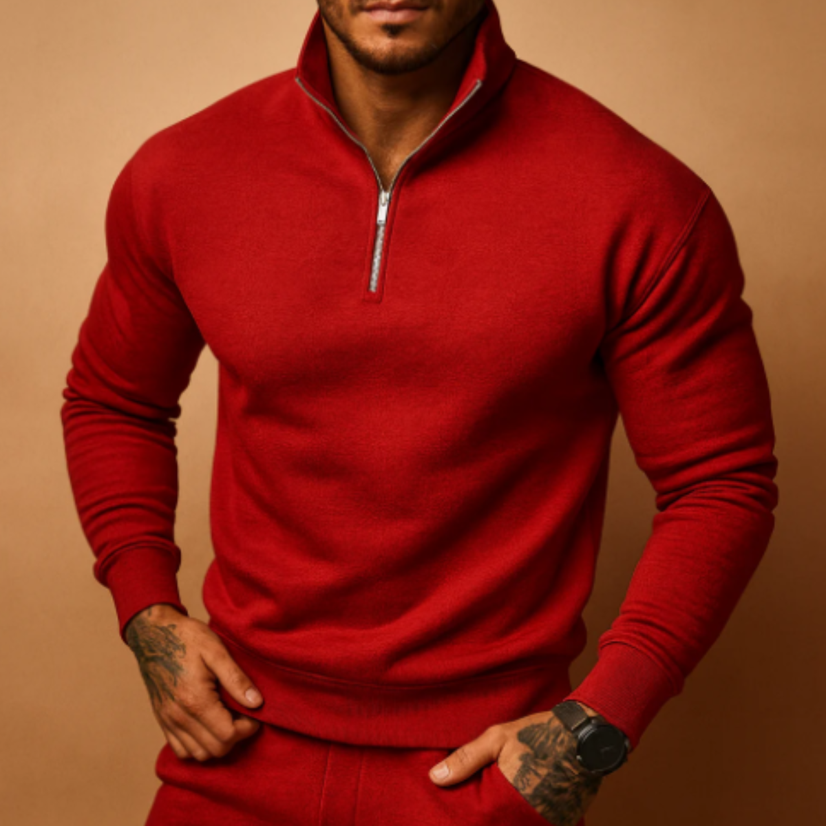 Men's Knitted Half Zip Sweater