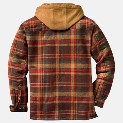 Men's Plaid Hooded Jacket Shirt