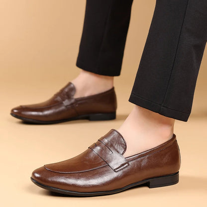 Men's Slip-On Dress Shoes Strap Detail