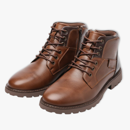 Rugged Men's High Top Leather Boots Outdoor Work Boots