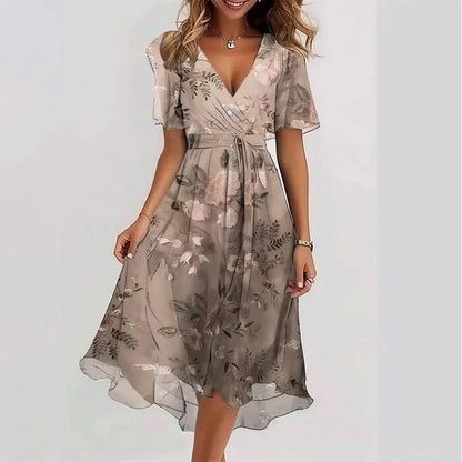 Women's Knee Length Floral Summer Dress