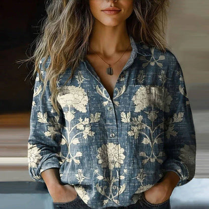 Floral Women's Casual Long Sleeve Blouse