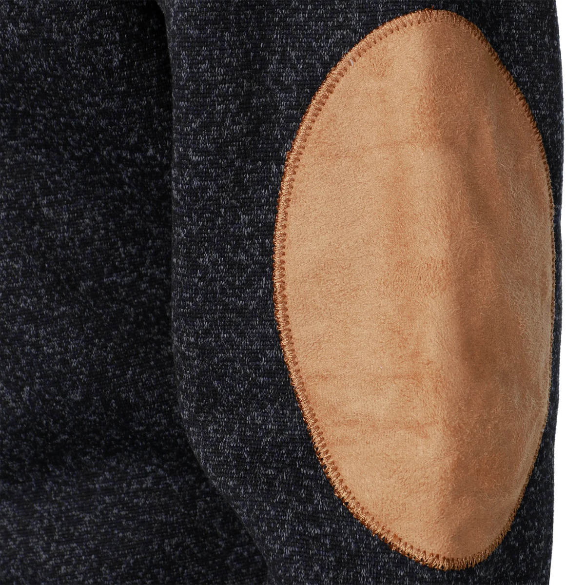 Men's Fleece Sweater Suede Elbow Patches
