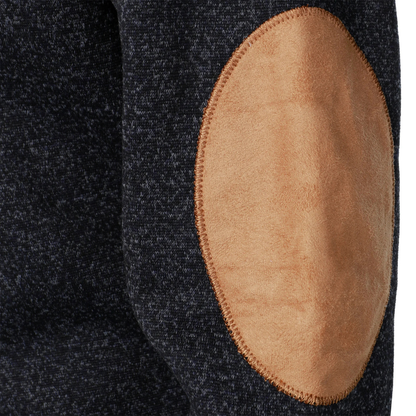Men's Fleece Sweater Suede Elbow Patches