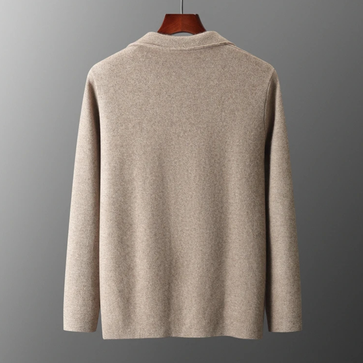 Men's Merino Wool Cardigan Soft Knit Grey